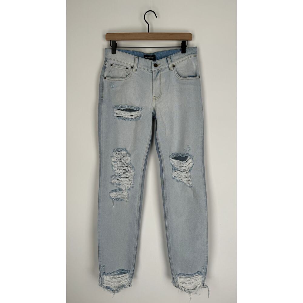 Retrofete Maggie Denim Jean Two Tone Laguna Womens Size 24 New Distressed - Picture 5 of 13